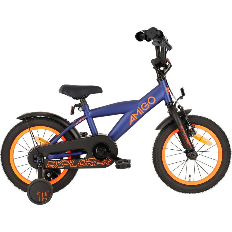 AMIGO Vélo garçon Explorer 14 Pouces 21,5 cm Garçon Frein à rétropédalage