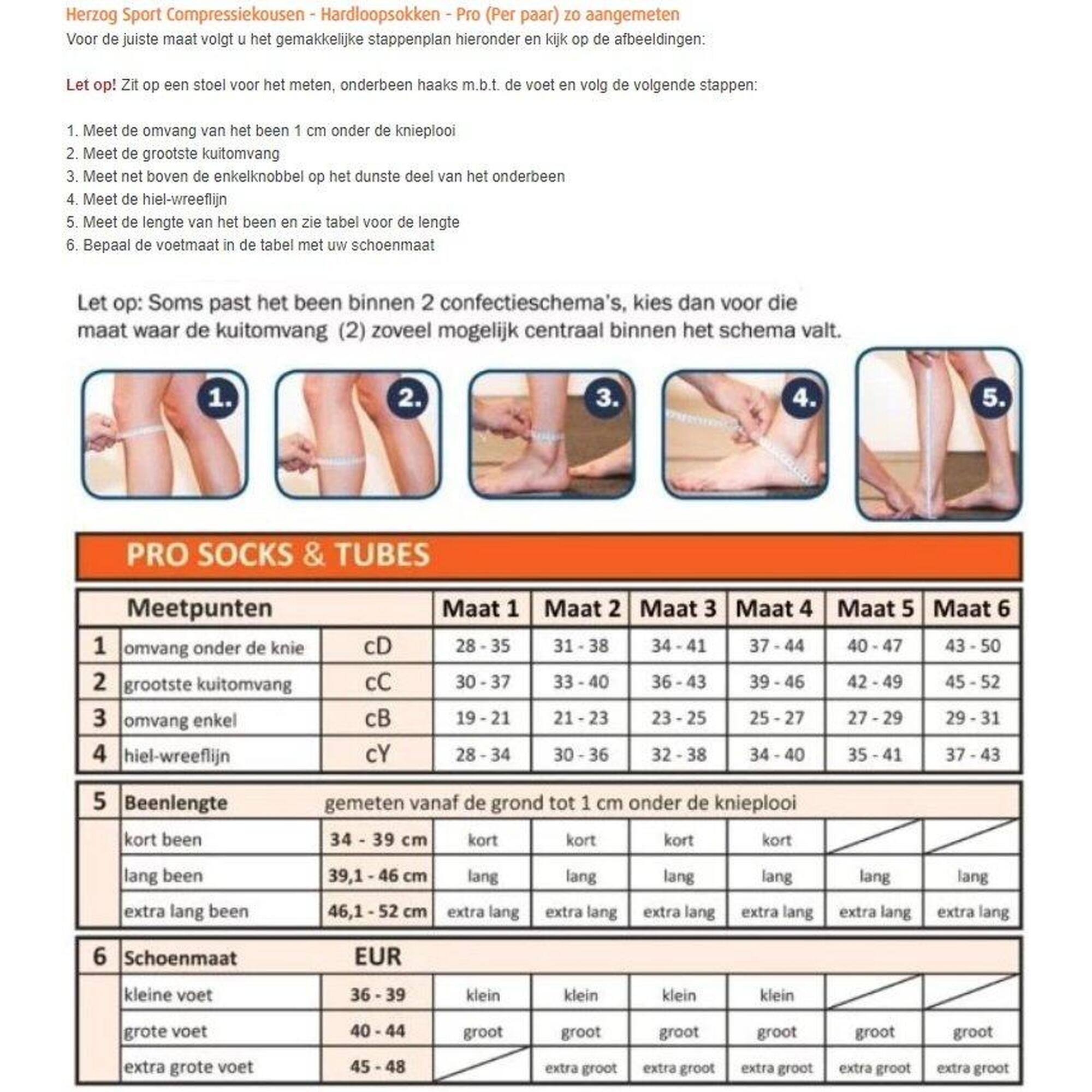 Herzog PRO Compressiekousen Zwart/Zilver