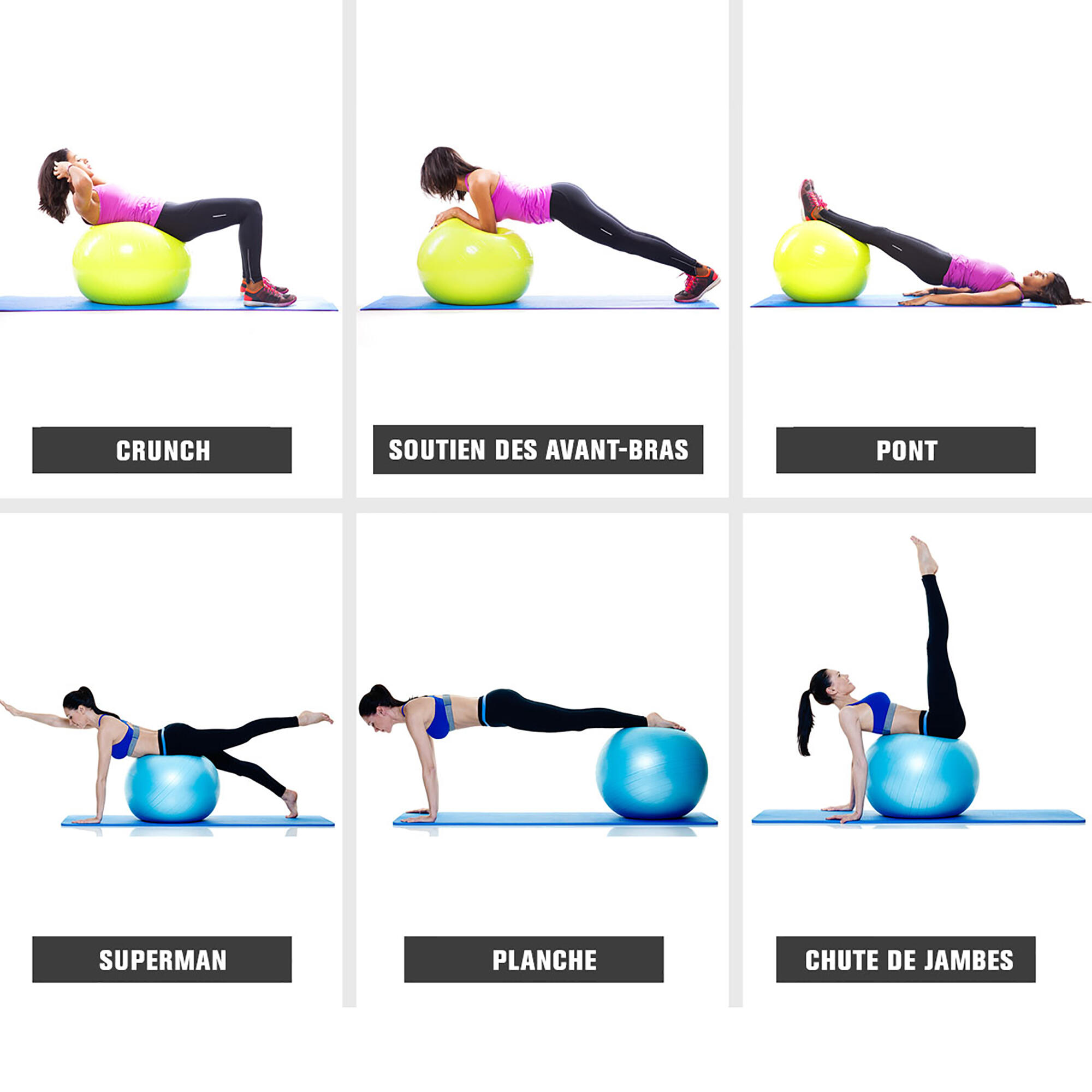 Fitball Pelota Pilates Resistente Gorilla Sports Negro Talla L -75 cm 6/7