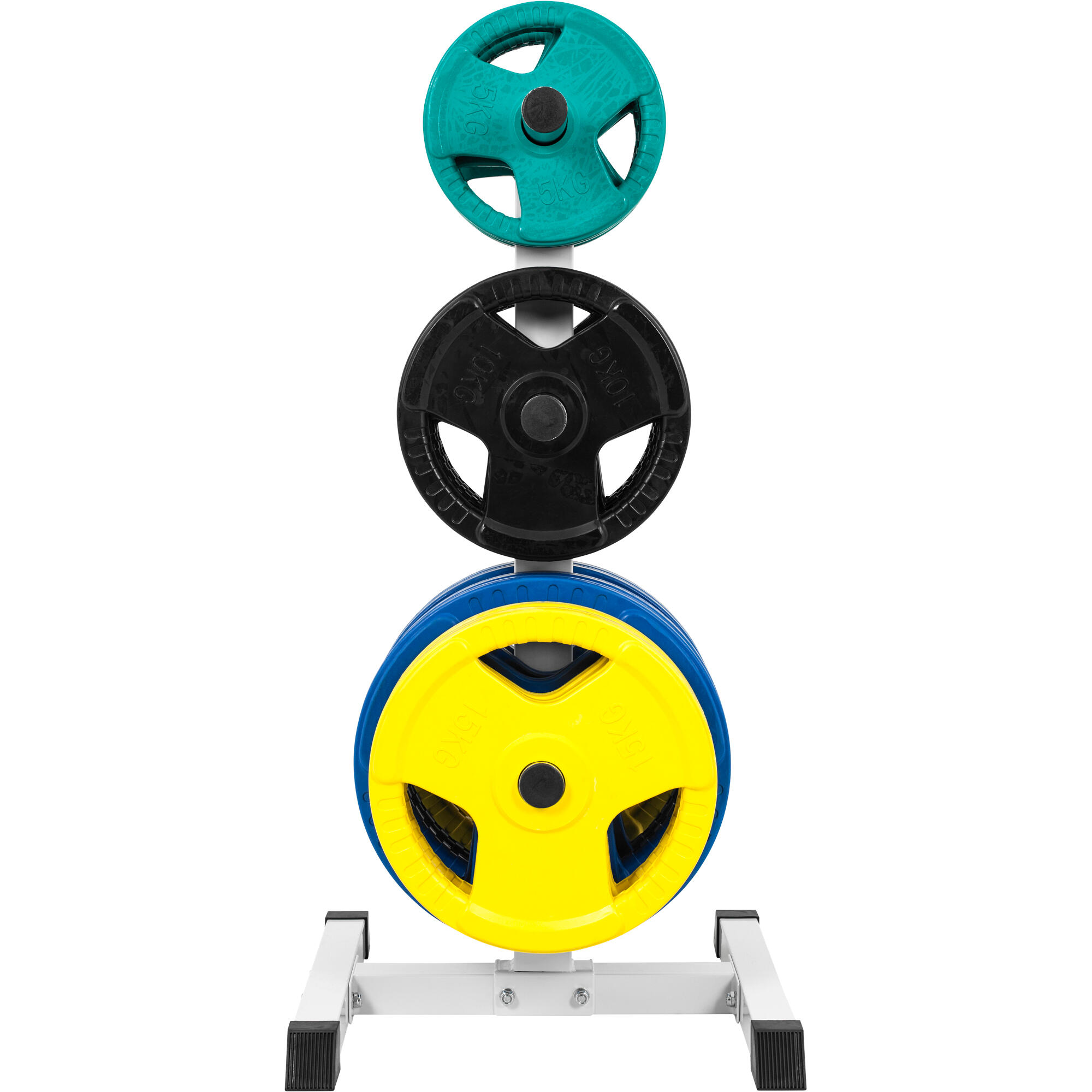 Rack porta dischi Gorilla Sports in acciaio per bilancieri olimpici, 6 supporti 7/7