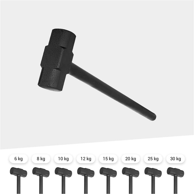 Gewichthamer - Sledge Hammer - Fitnesshamer - Gietijzer met rubber coating - 25