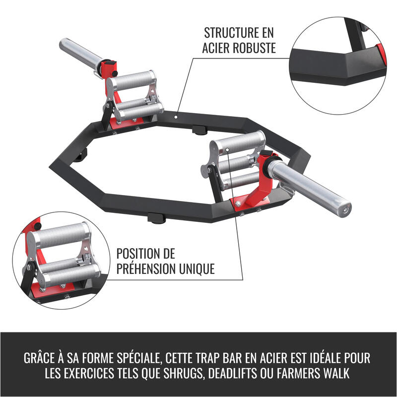 Multi Grip Trap Bar Negru/Roșu