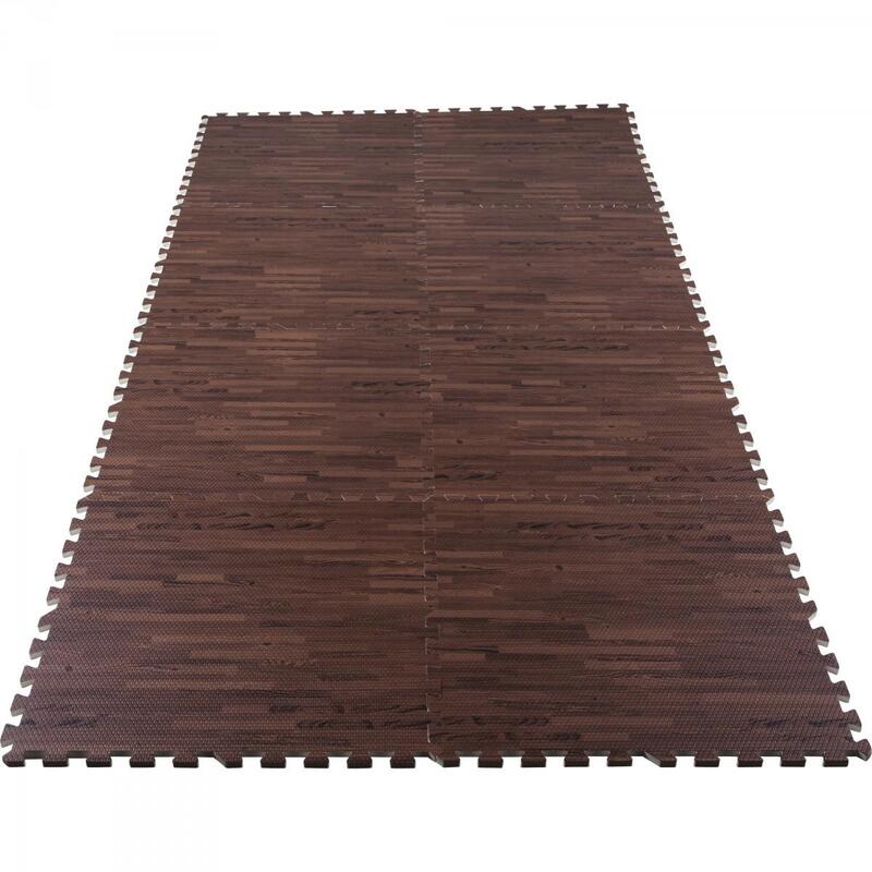Vloermatten - Bescherming 8 stuks -  2,88 m2 - Donkere houtkleur
