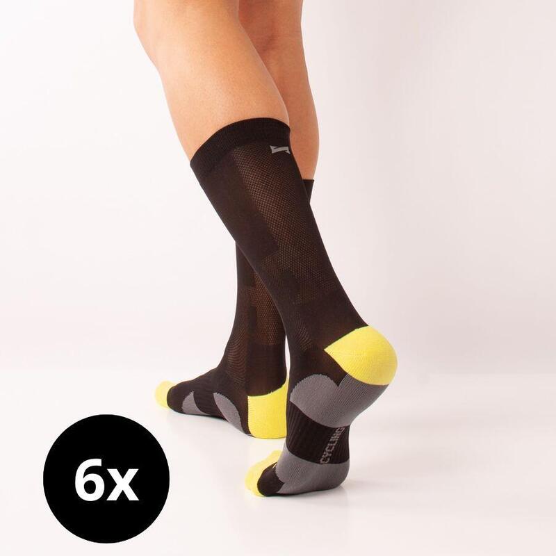 Calcetines ciclismo caño alto XTREME multi negro 6-PACK