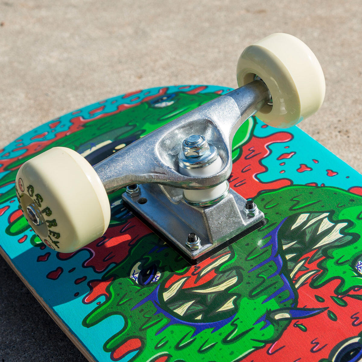 Osprey Complete Double Kick Skateboard, Maple Deck Slime 4/4