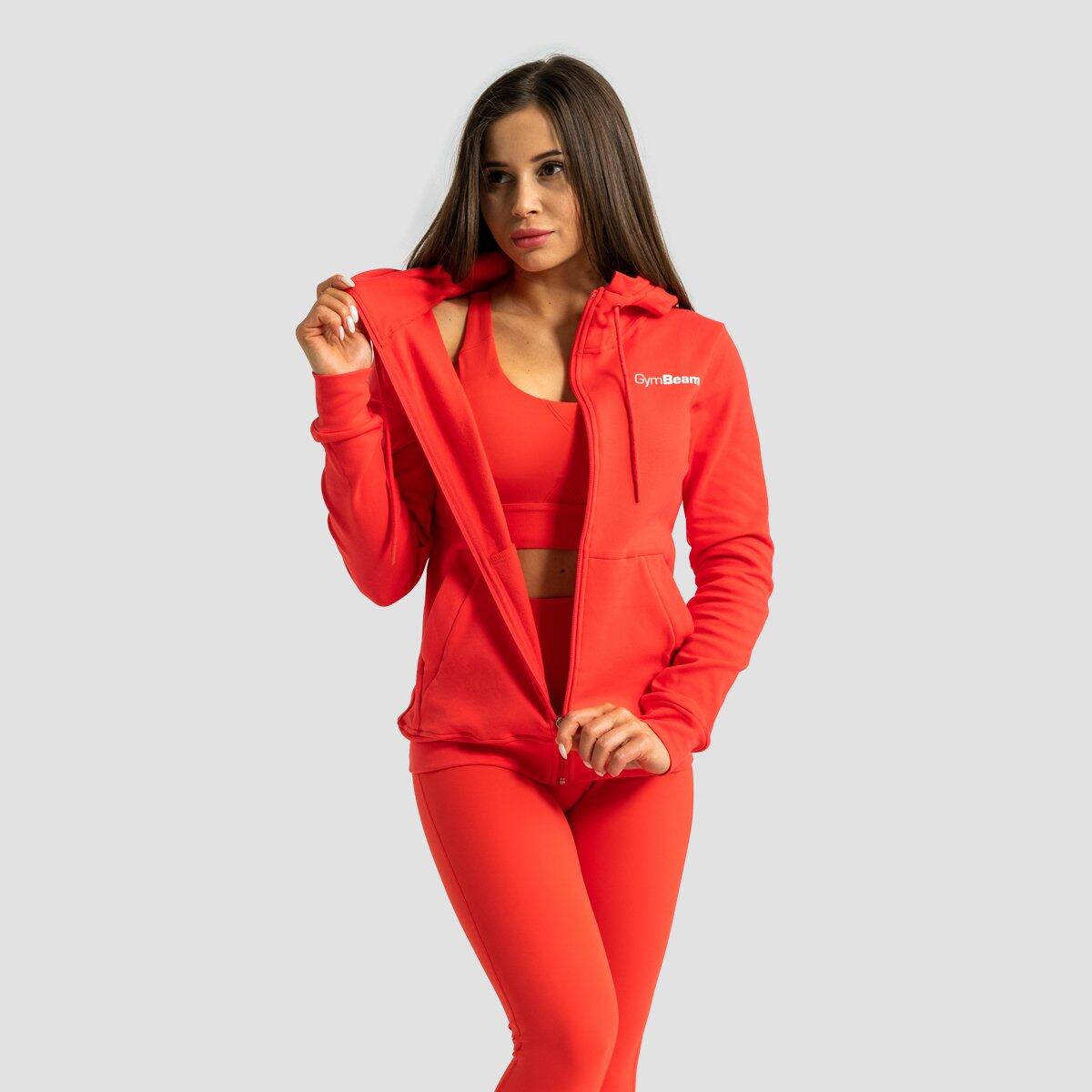 Felpa donna tempo libero con zip rossa Limitless 4/7