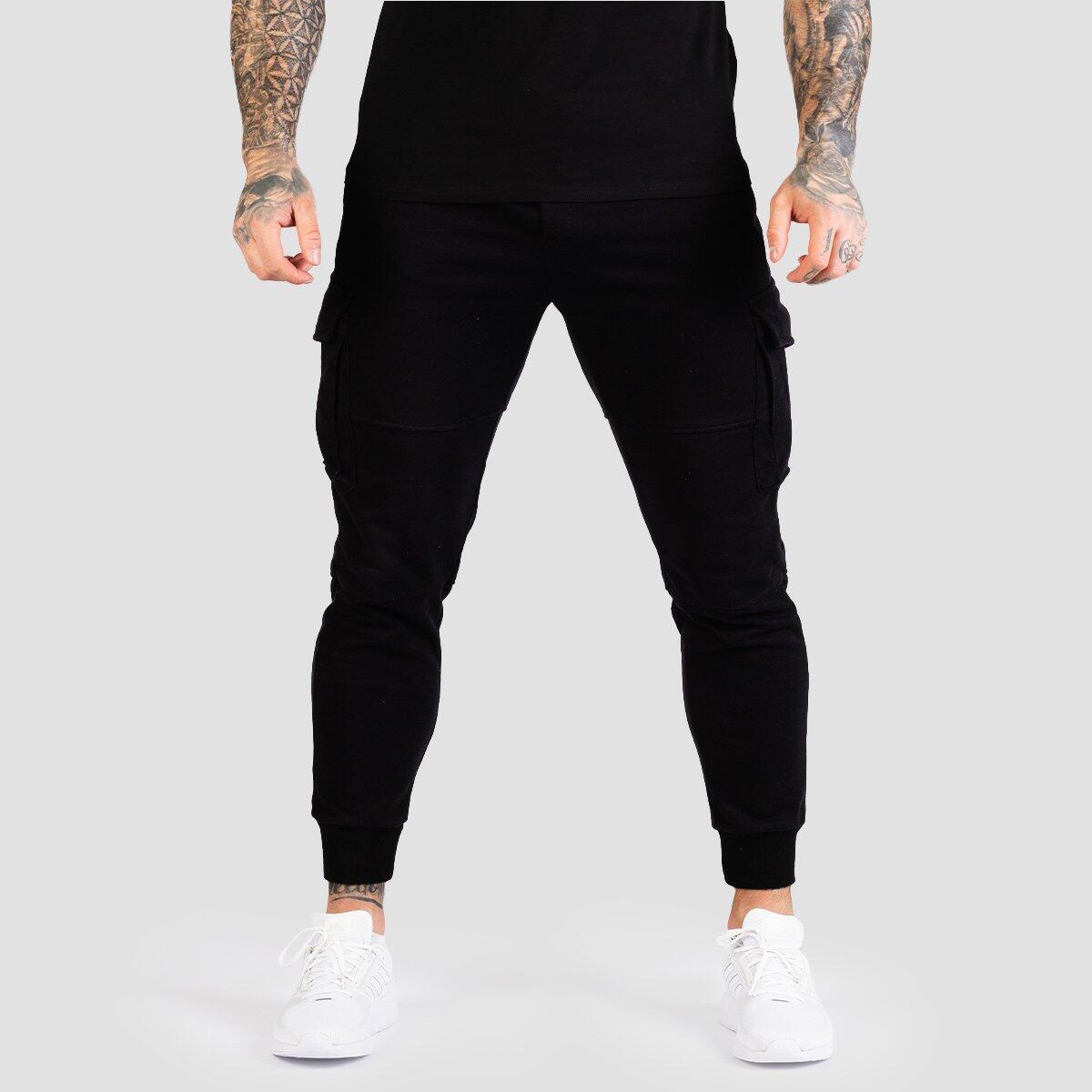 Pantaloni uomo palestra slim neri TRN 5/7