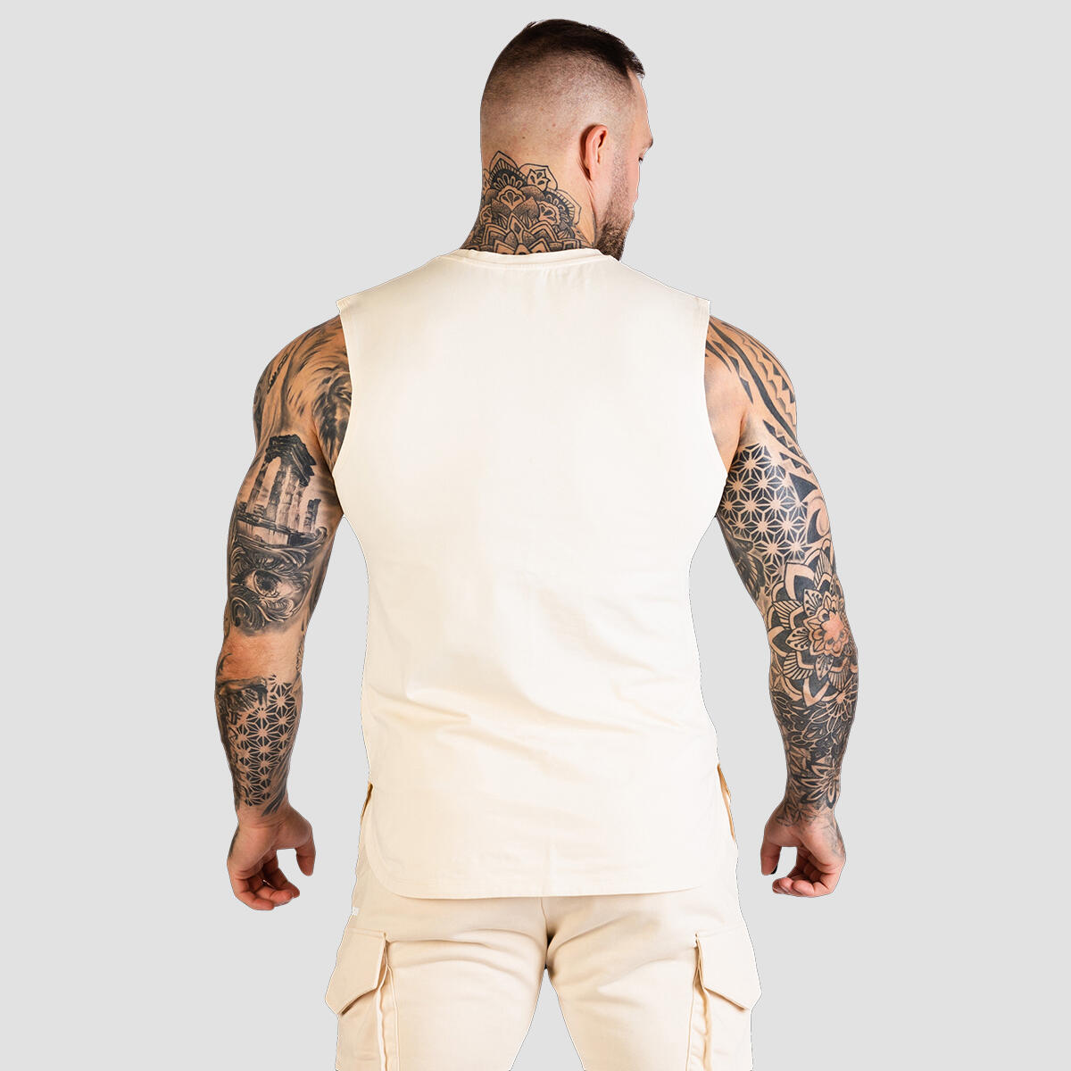 Tílko pánské fitness regular fit pískové TRN 2/6