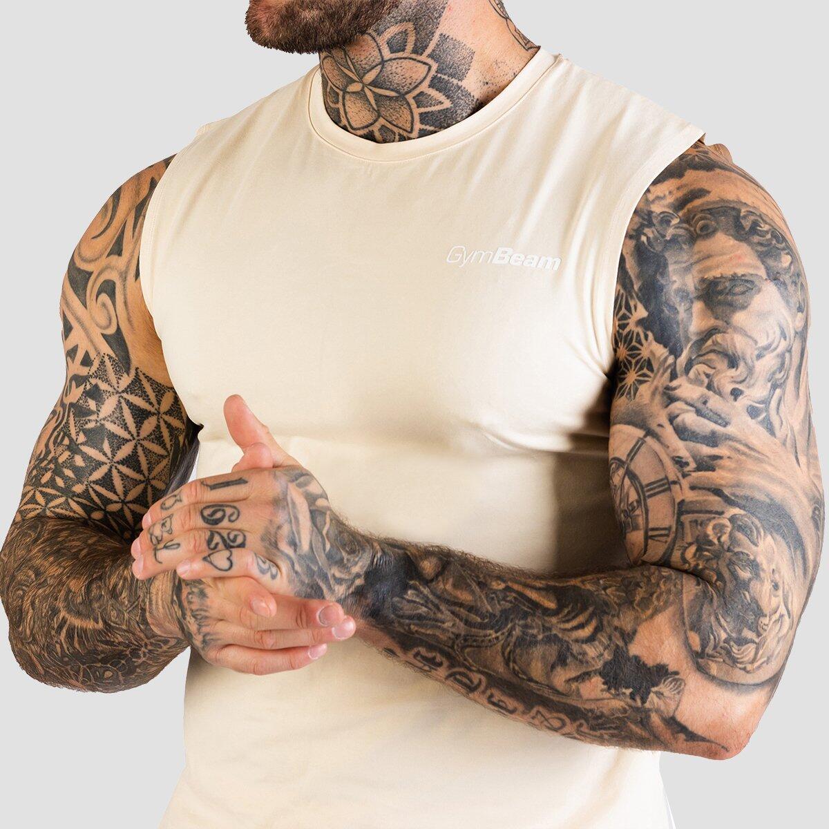 Tílko pánské fitness regular fit pískové TRN 3/6