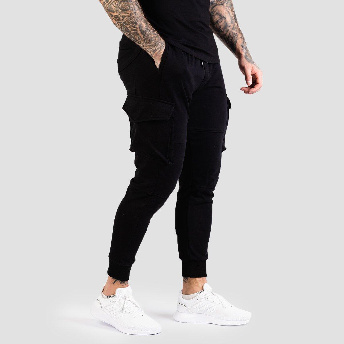 Pantaloni uomo palestra slim neri TRN 4/7