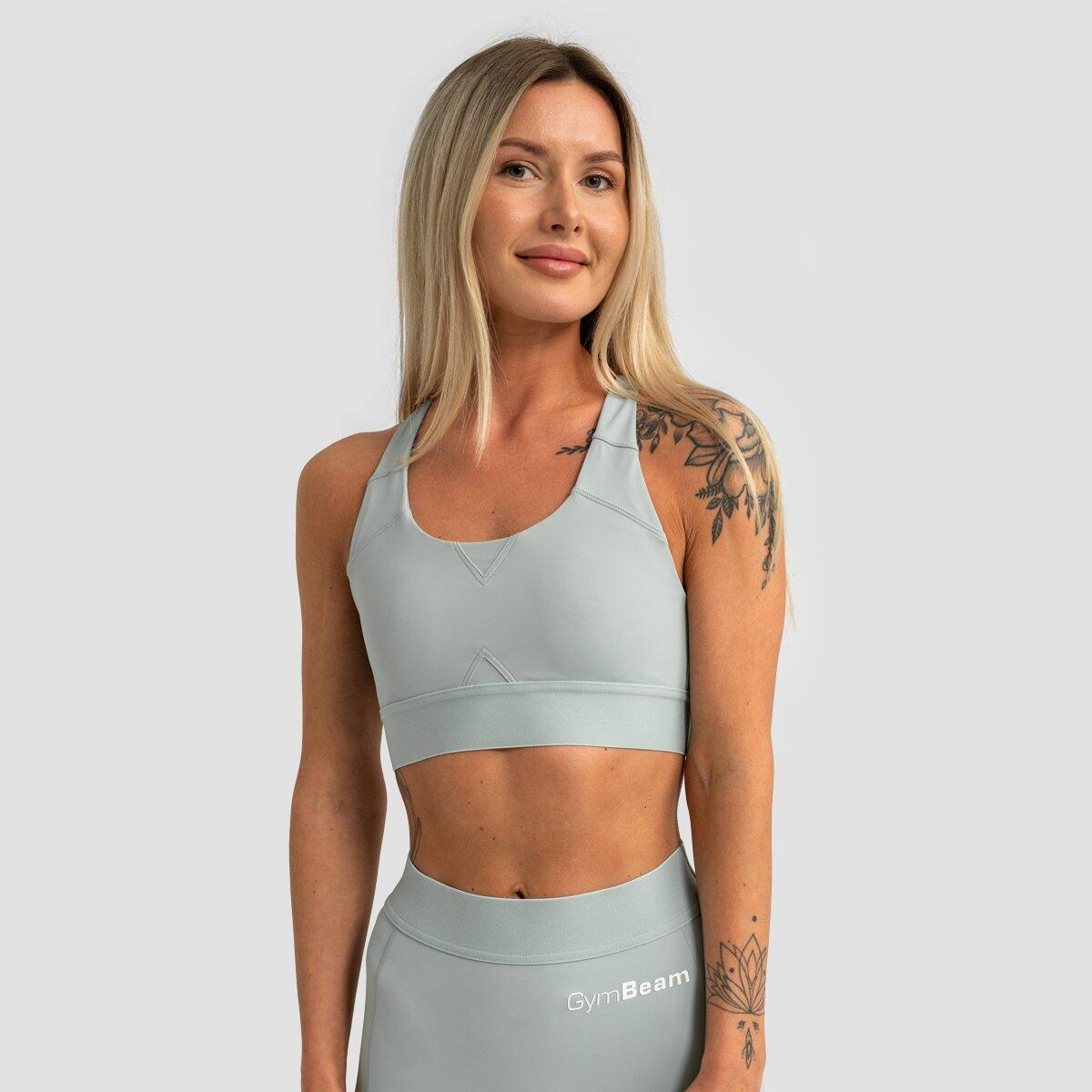 Reggiseno sportivo donna palestra con chiusura posteriore verde Limitless 5/7