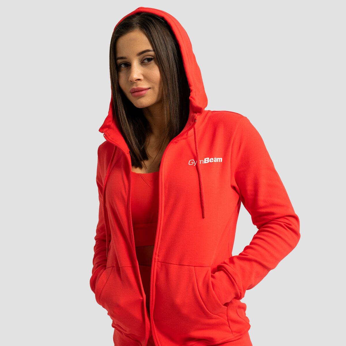 Felpa donna tempo libero con zip rossa Limitless 2/7