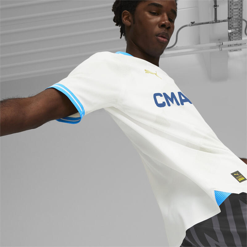 Camiseta auténtica OM local 23/24 Hombre PUMA White Bleu Azur Blue