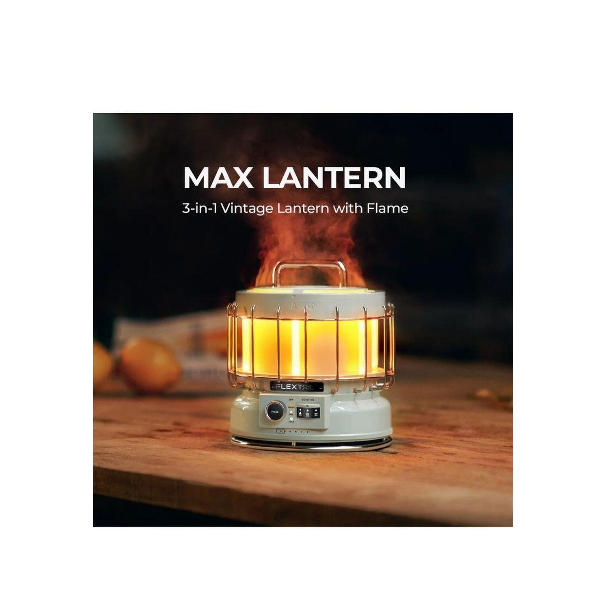 MAX LANTERN 3合1復古可充電露營連加濕器 - 綠色