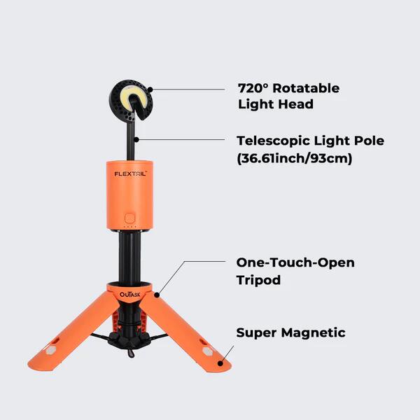 EVO LANTERN  2-in-1 Telescopic Lantern for Versatile Lighting - Orange