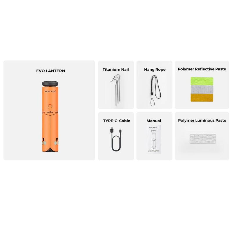 EVO LANTERN  2-in-1 Telescopic Lantern for Versatile Lighting - Orange