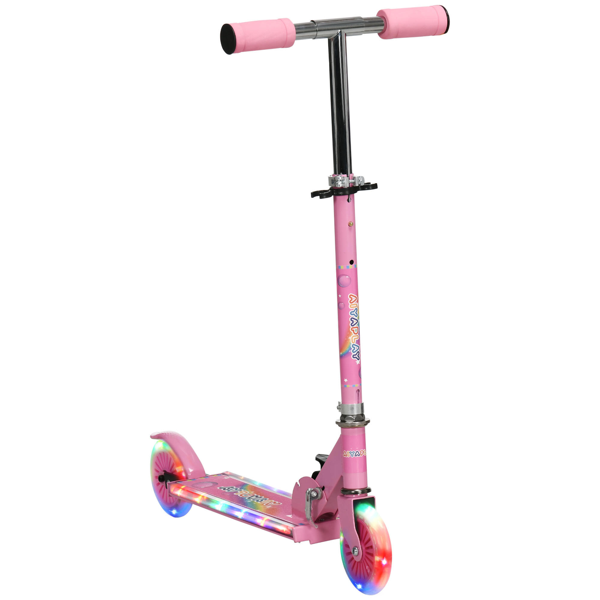 Trotinete para crianças HOMCOM 67x60x63-76 cm Rosa