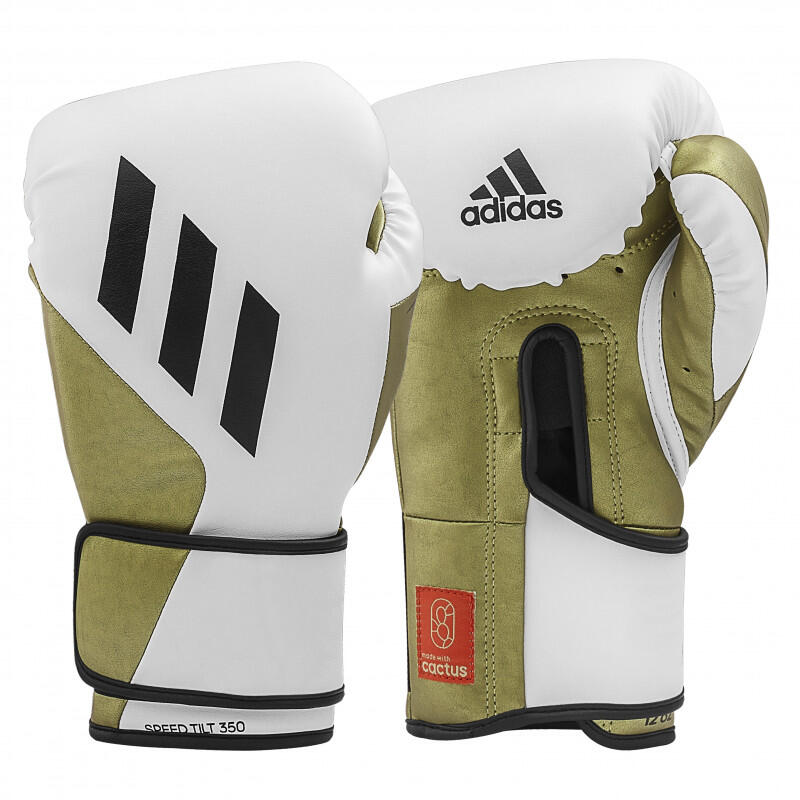 Adidas Speed Tilt 350V Boxing Glove, 14 oz, White-Gold