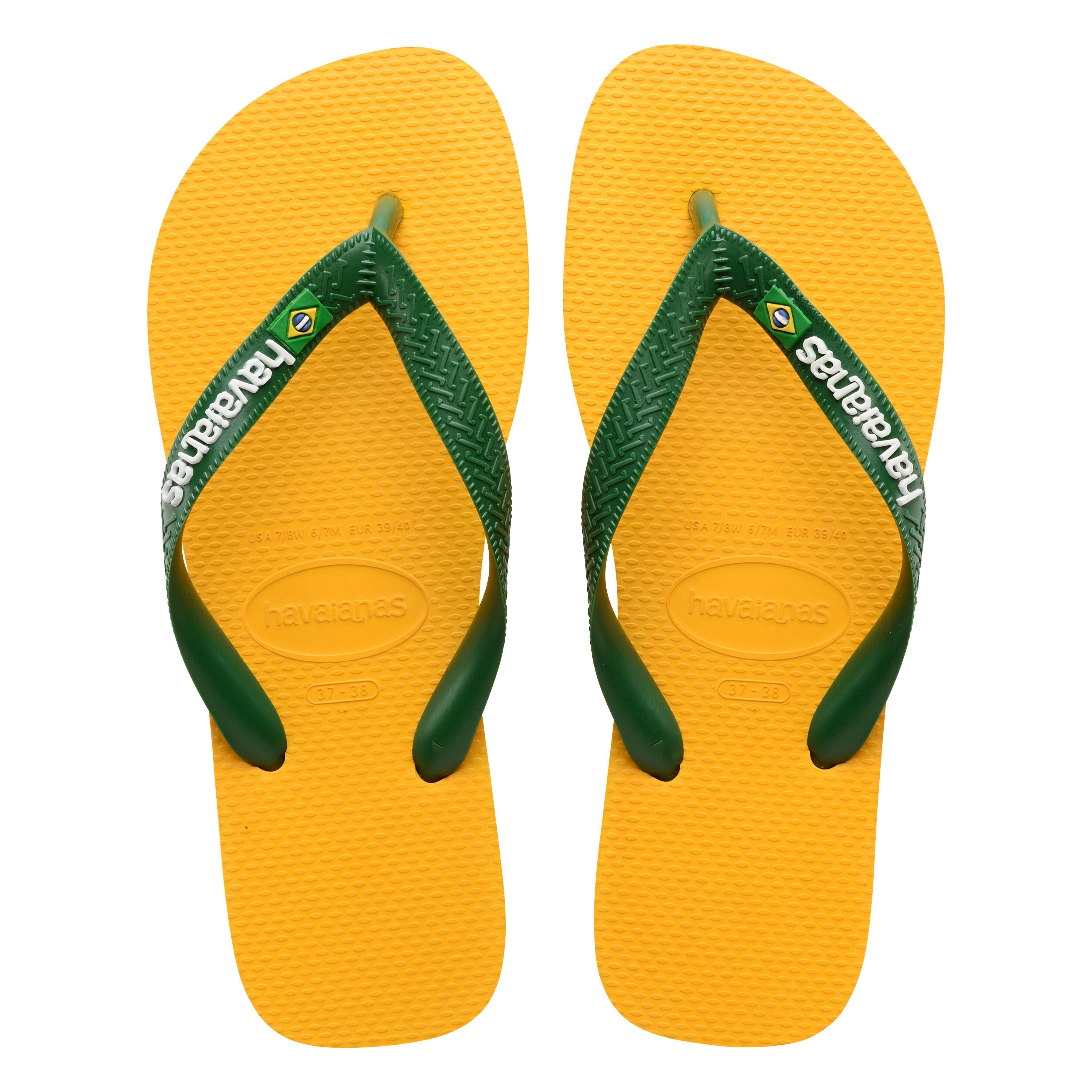Havaianas - Tong Havaianas Brasil Logo - Homme - Tongs - Jaune|vert - 39/42 - Decathlon