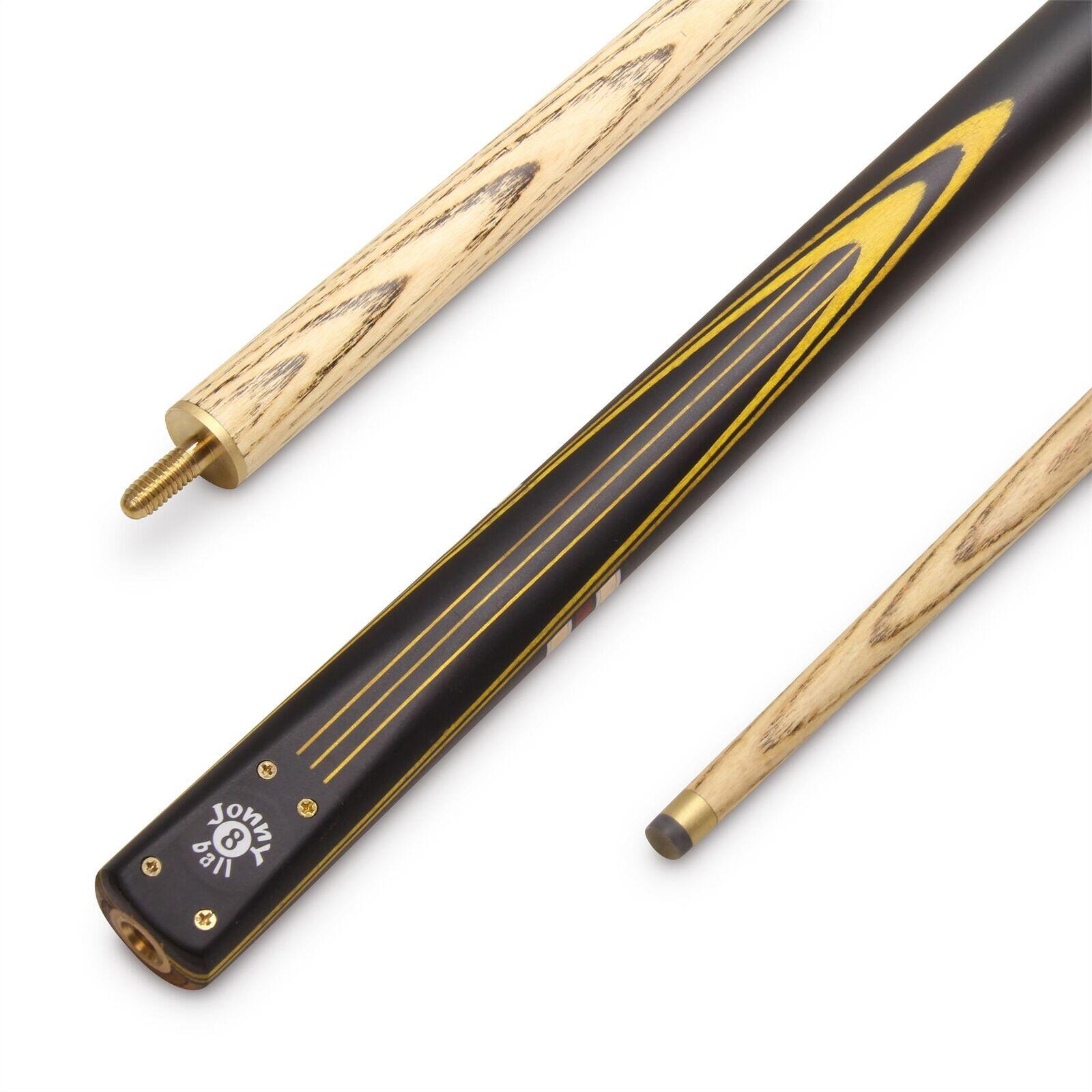 FUNKY CHALK Jonny 8 Ball 3 Piece YELLOW POWERLINE Centre Jointed Ash Pool Cue 9mm Tip