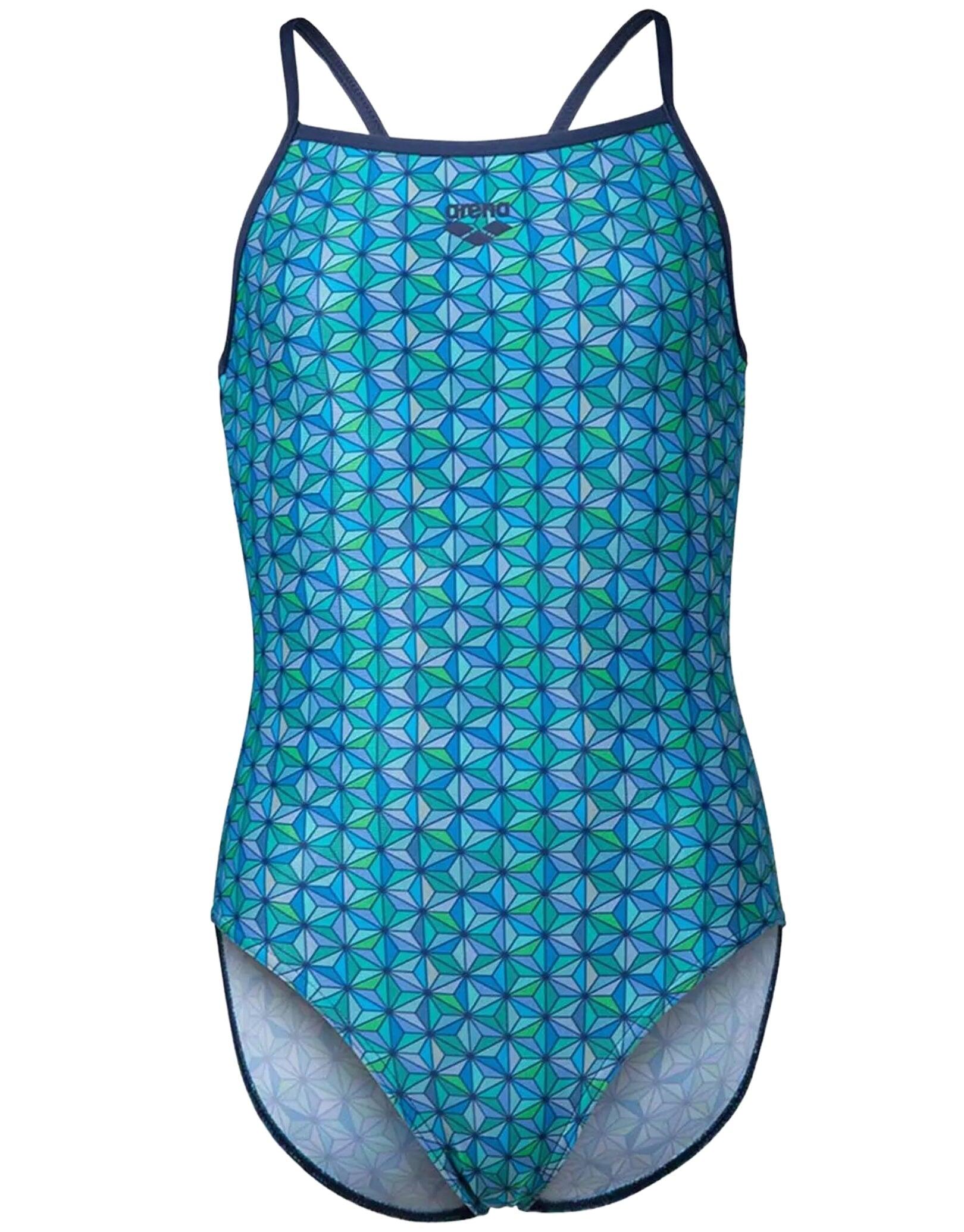 Arena Girls Starfish Lightdrop Back Swimsuit - Navy/Turquoise/Multi 5/5