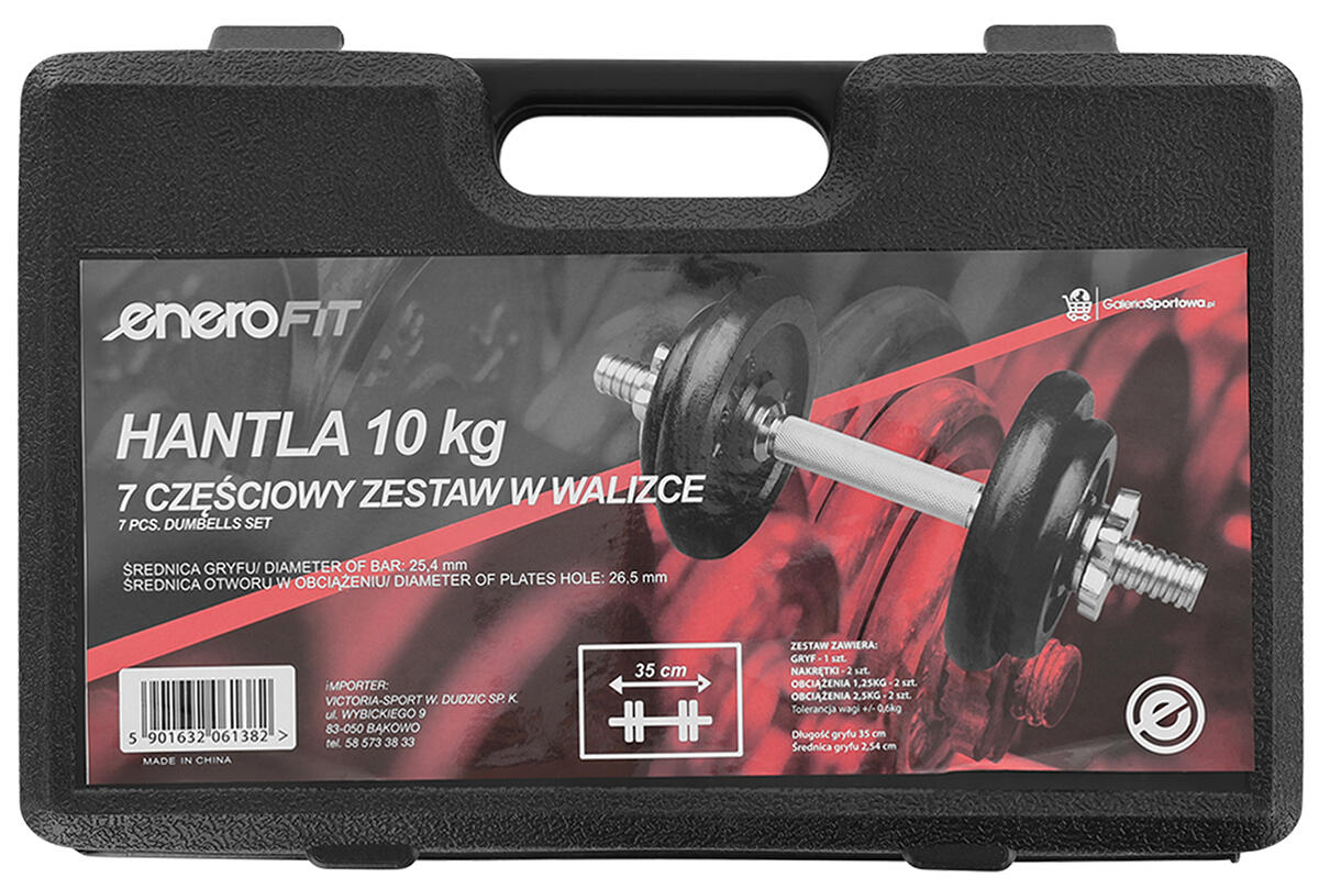 Zestaw obciążeń żeliwnych Enero Fit  10 kg 7/7