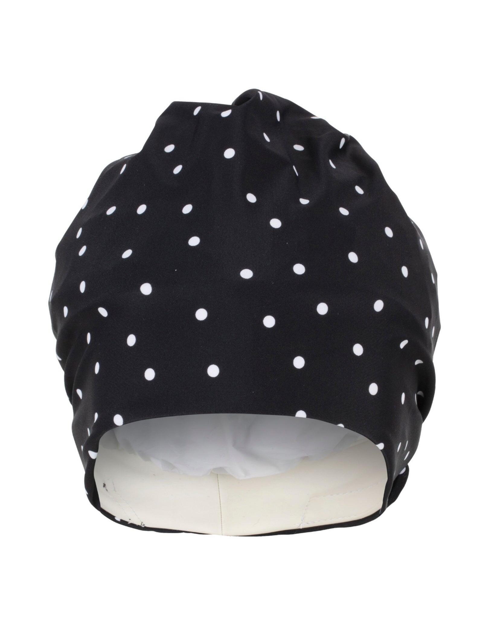Fashy Polka Dot Fabric Swim Cap - Black/White 3/5