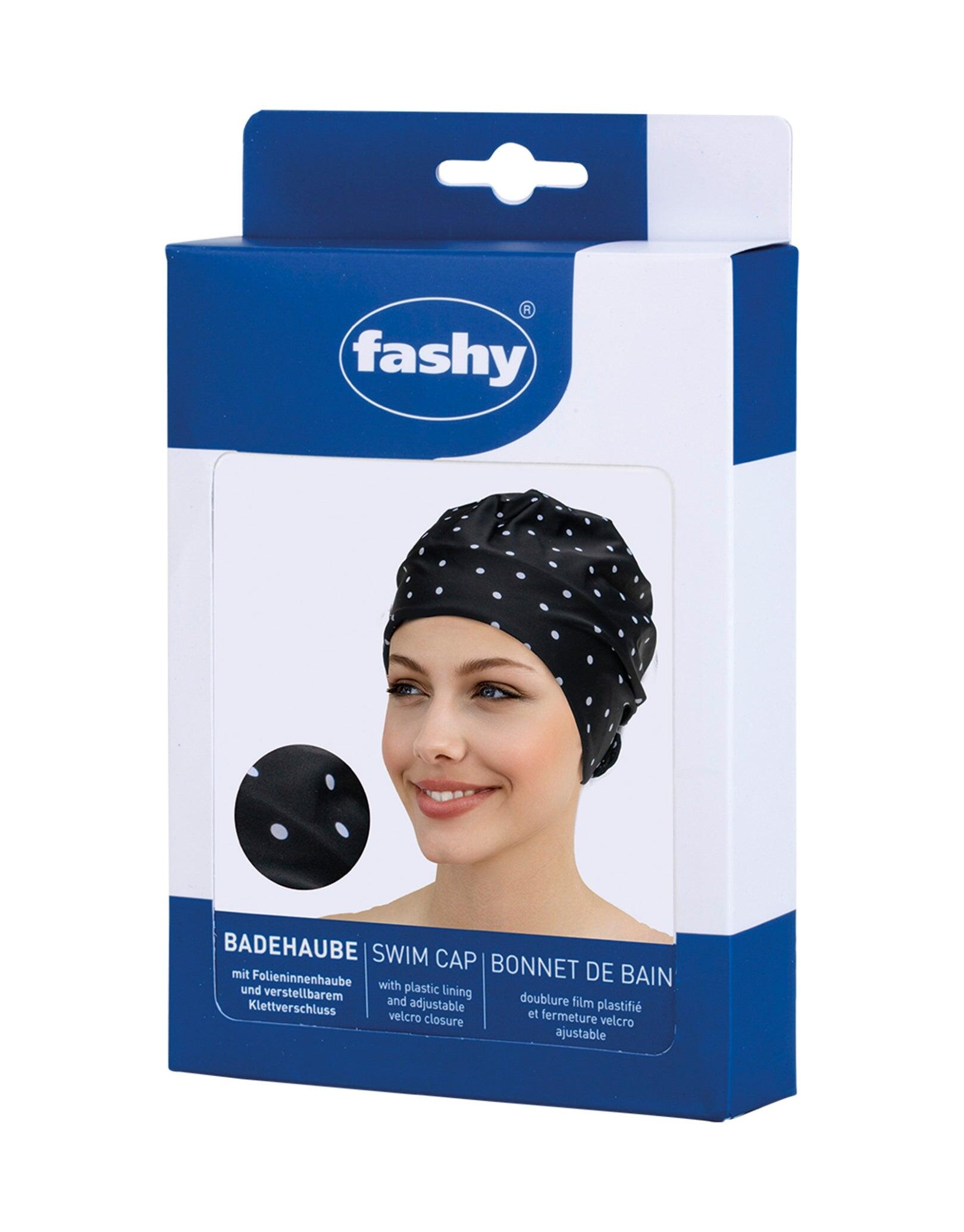 Fashy Polka Dot Fabric Swim Cap - Black/White 5/5