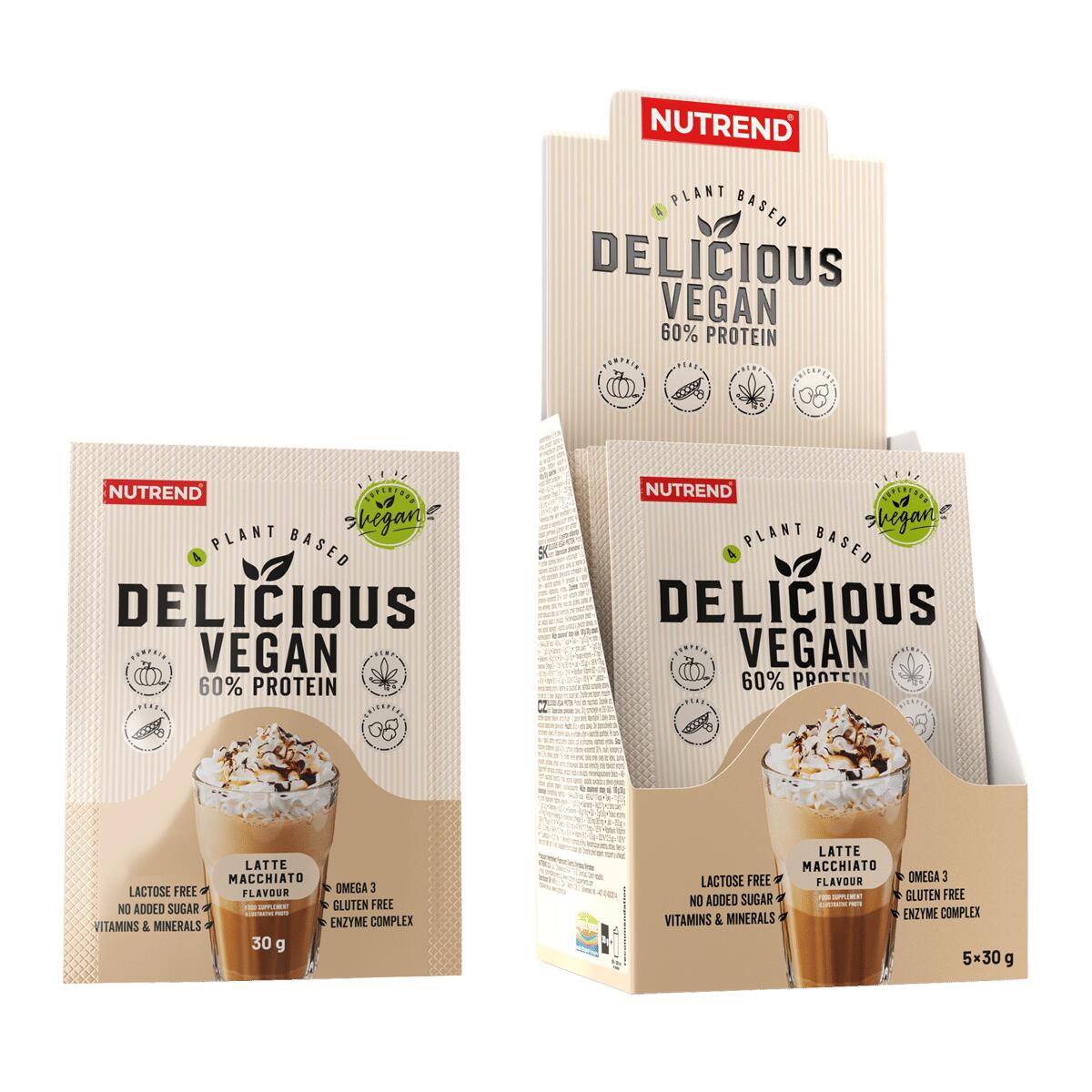 NUTREND Rostlinný protein DELICIOUS VEGAN PROTEIN, latte macchiato