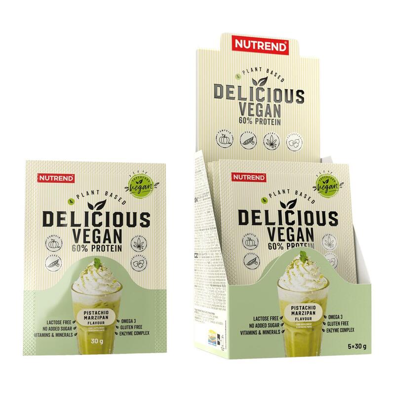 Rostlinný protein DELICIOUS VEGAN PROTEIN, pistácie + marcipán