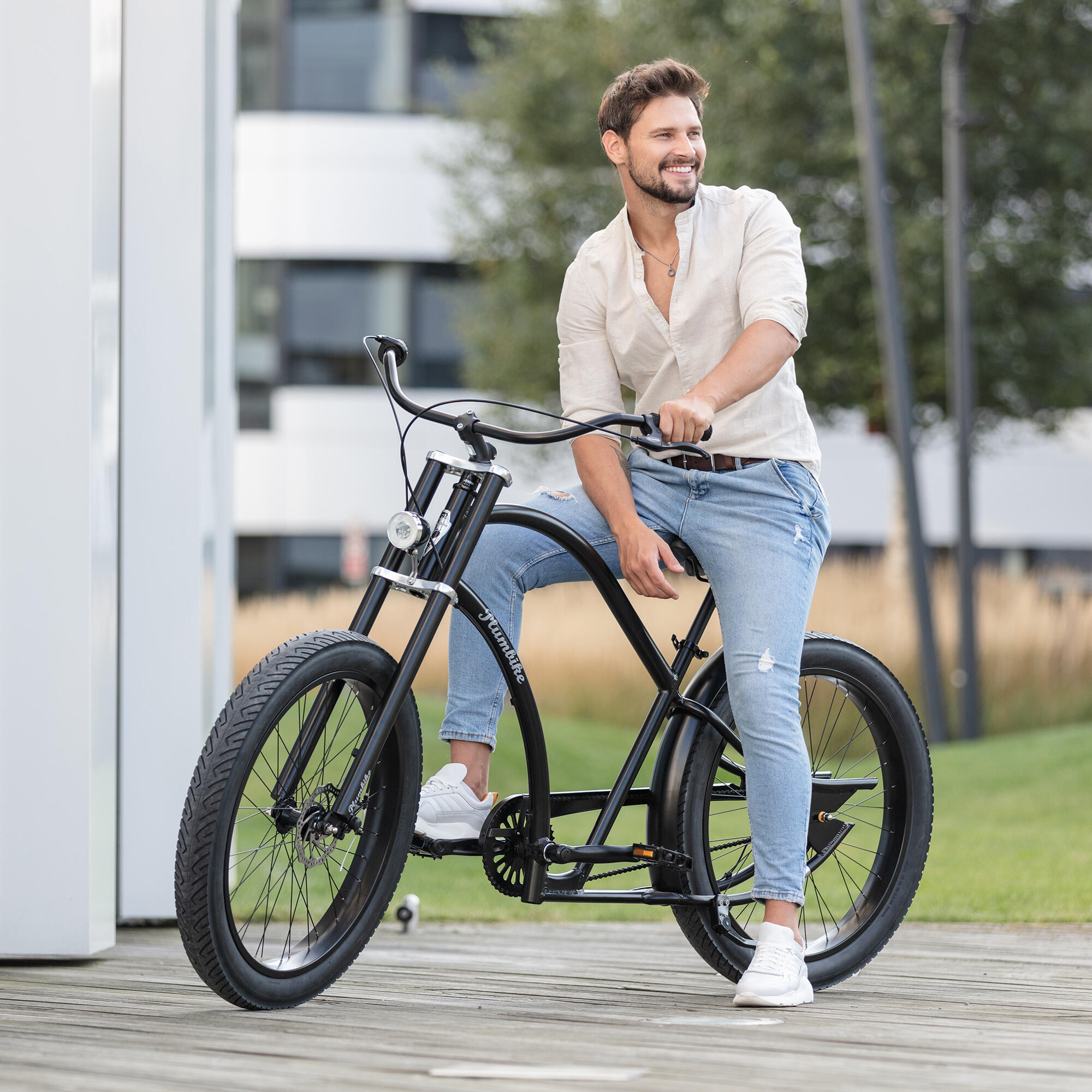 Rower miejski męski Plumbike Grand Chopper Falcon 3-biegowy z hamulcem tarczowym 6/7