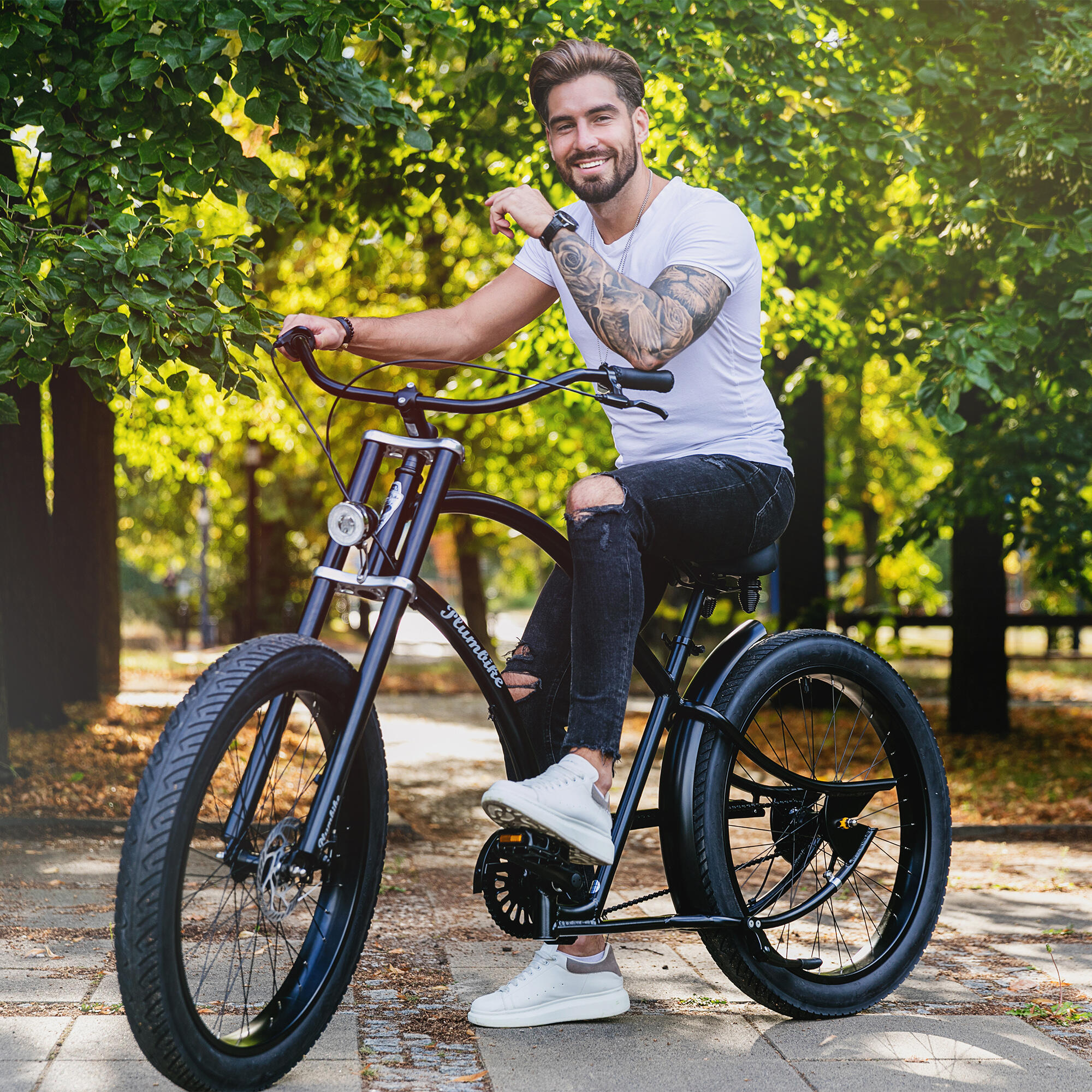 Rower miejski męski Plumbike Grand Chopper Falcon 7-biegowy z hamulcem tarczowym 5/7