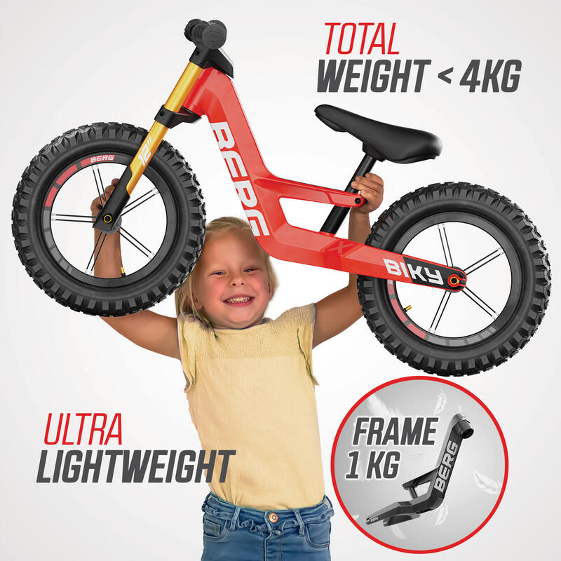 BERG Biky Cross Rood 12 inch loopfiets voor kinderen