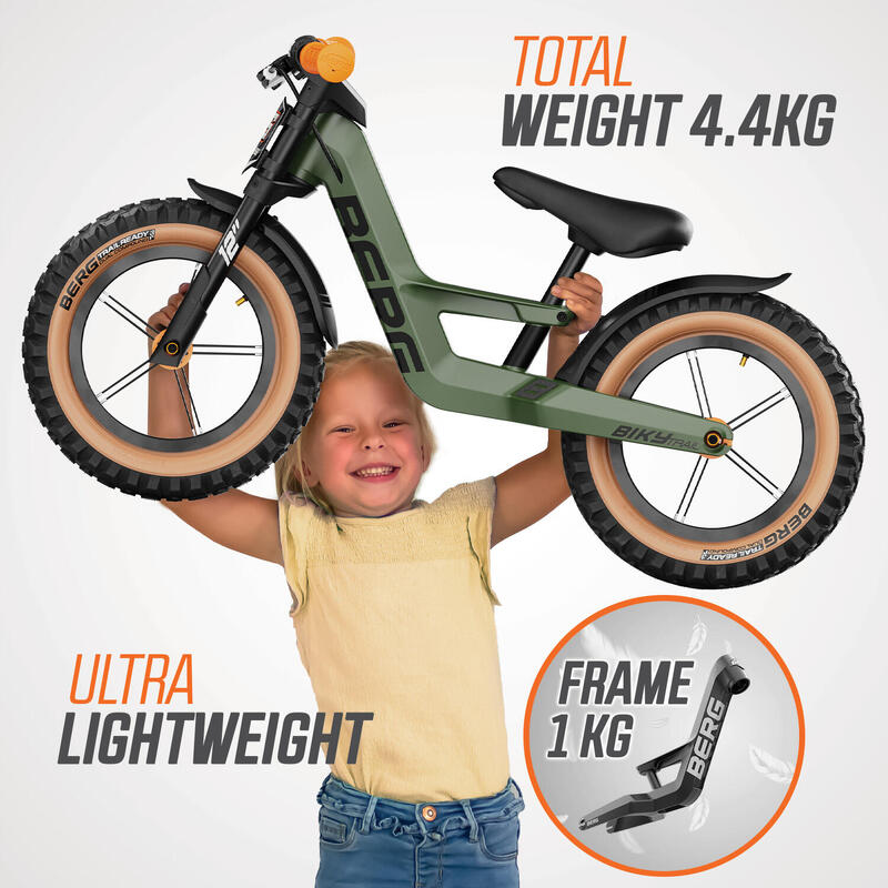 Vélo d'équilibre Biky Trail vert avec frein à mains 2-5 ans