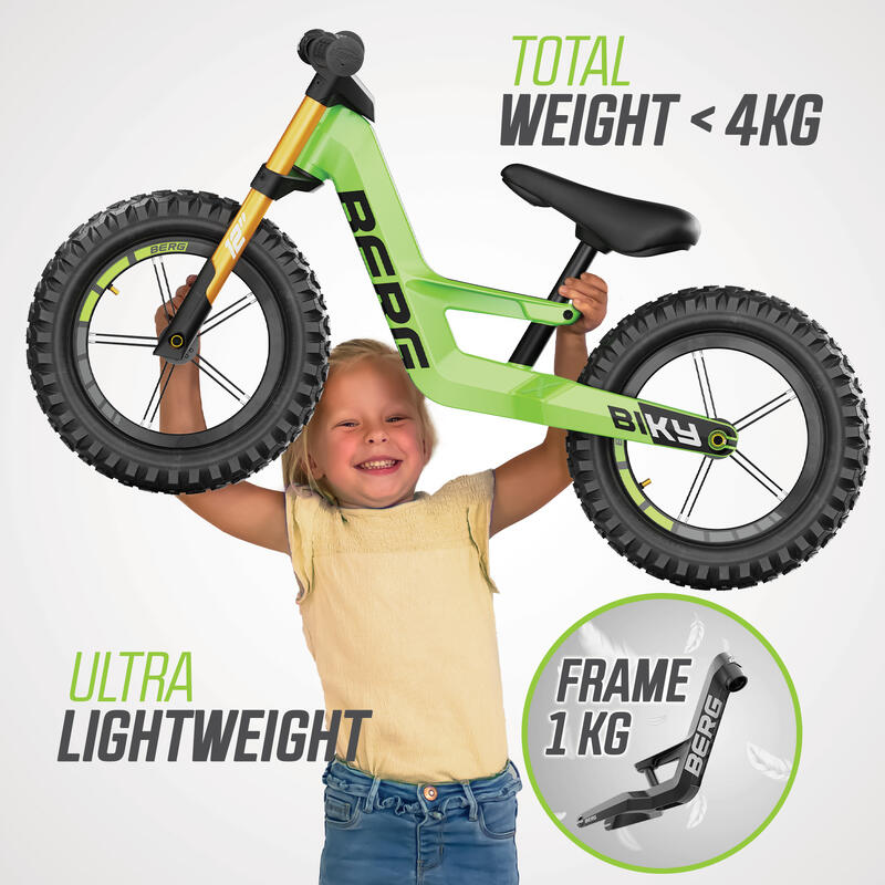 BERG Biky Cross Groen 12 inch loopfiets voor kinderen