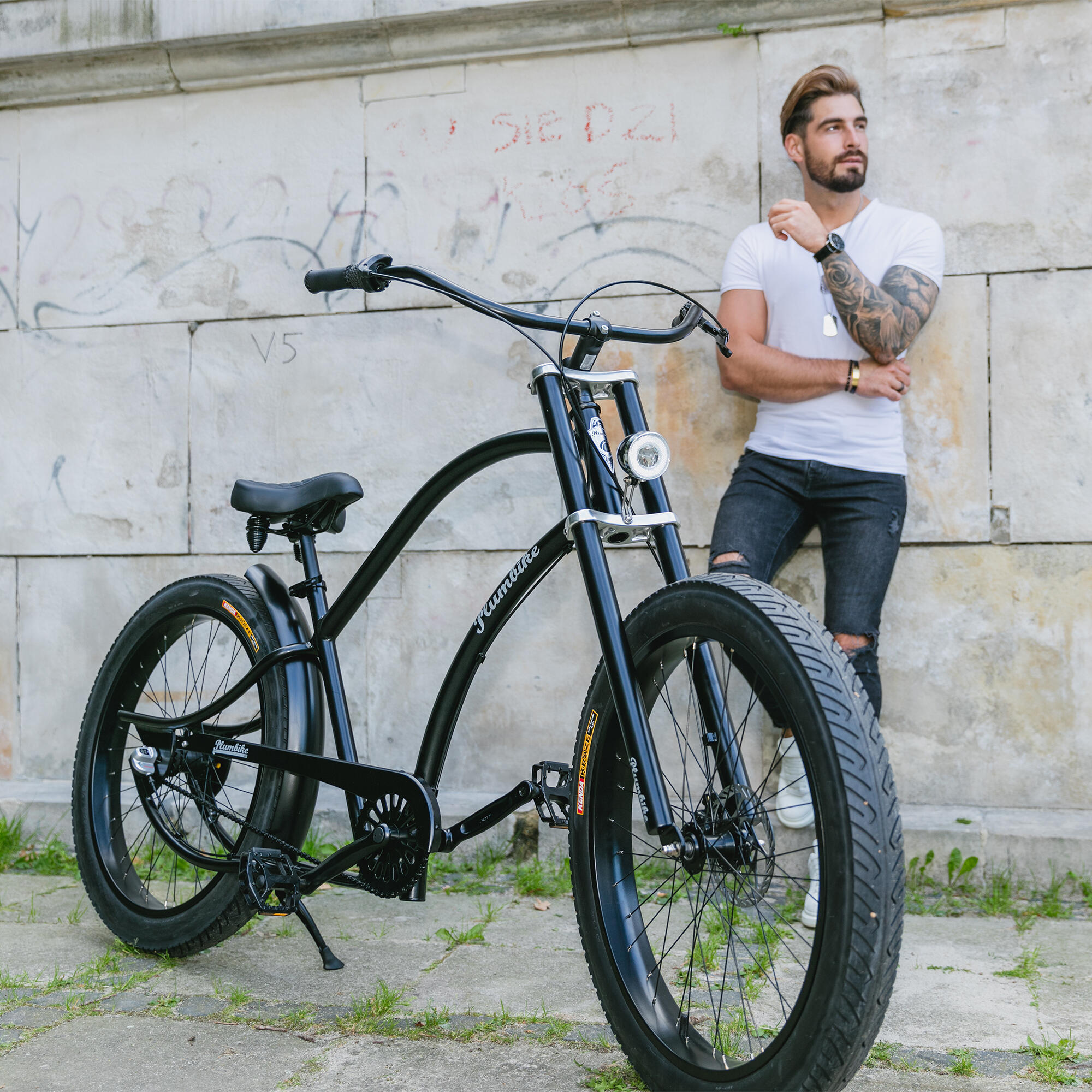 Rower miejski męski Plumbike Grand Chopper Falcon 3-biegowy z hamulcem tarczowym 5/7