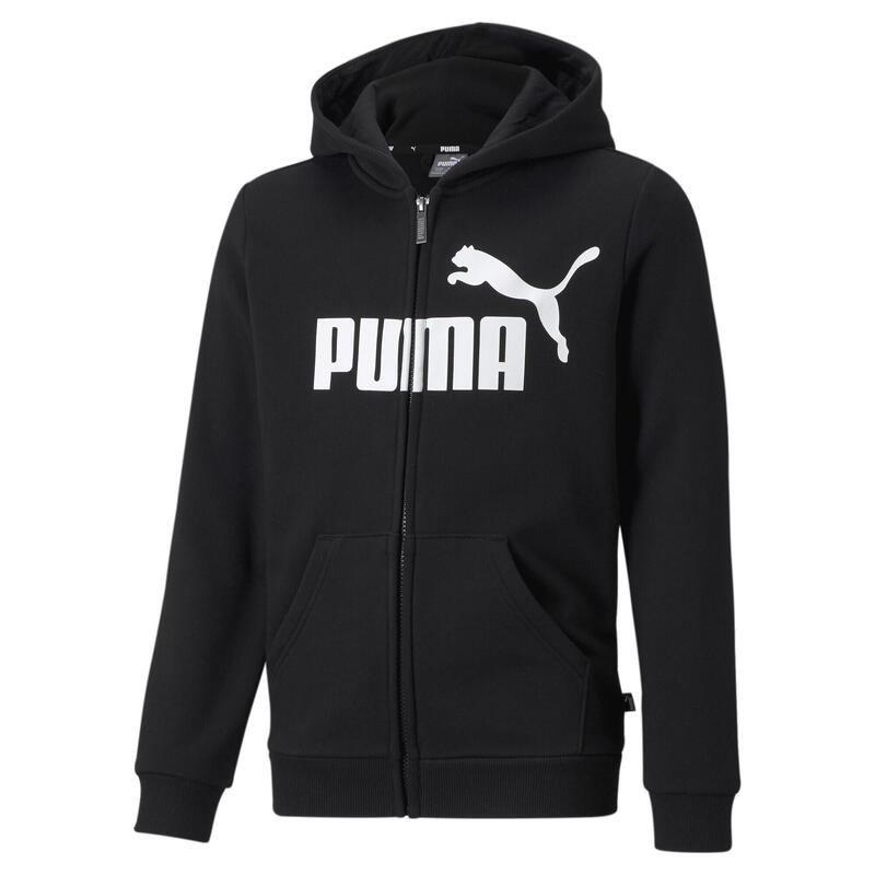 Hanorac copii Puma ESS Big Logo FZ Hoodie TR B, Negru