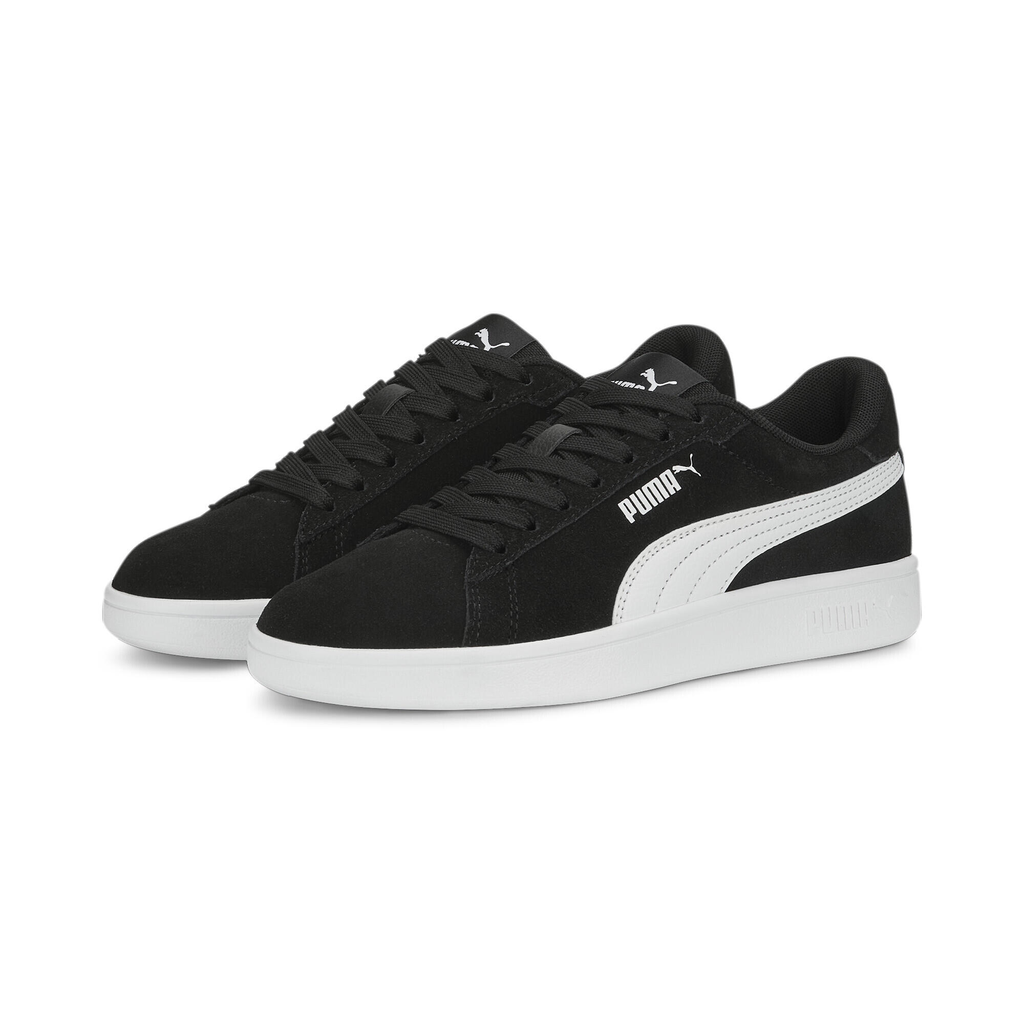 Puma - Baskets En Suède Smash 3.0 Enfant Et Adolescent Puma Black White - Baskets - Blanc|noir - Decathlon