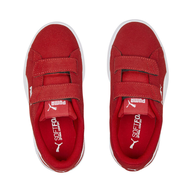 Baskets à fermeture facile en suède Smash 3.0 Enfant PUMA For All Time Red White