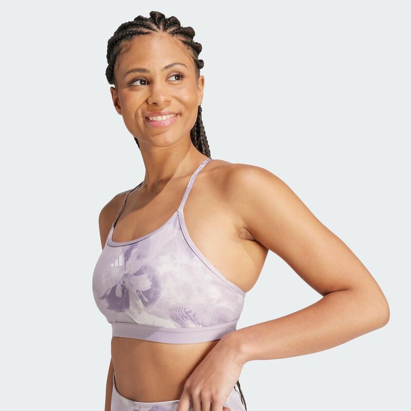 Brassière de training imprimé floral tie-dye Aeroreact Essentials Maintien léger