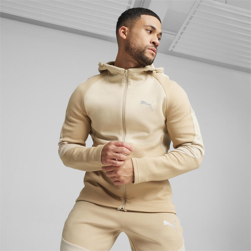 Veste zippée à capuche EVOSTRIPE PUMA Prairie Tan Beige