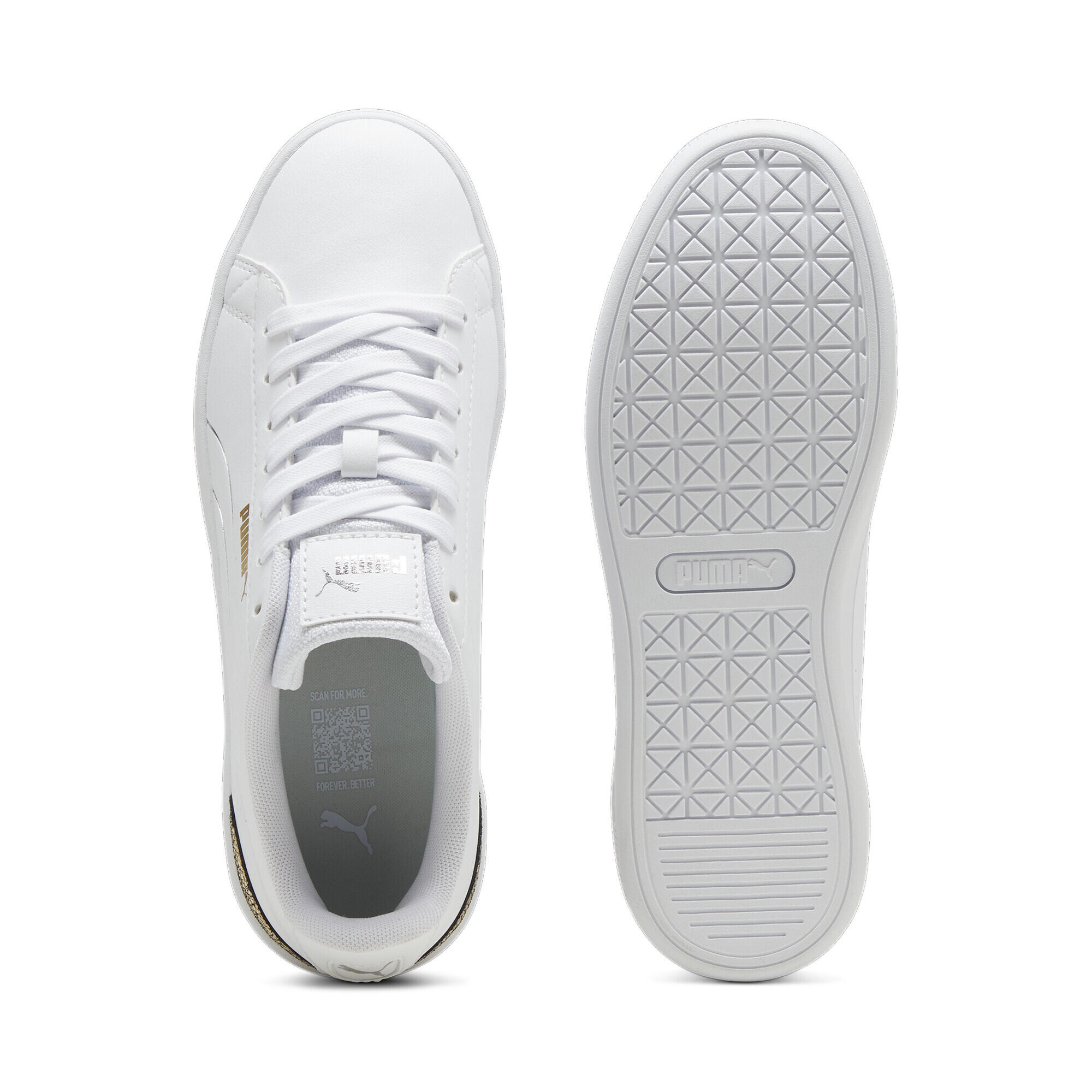 Vikky v3 Metallisch glänzende Sneakers Damen PUMA White Gold Silver Metallic 4/15