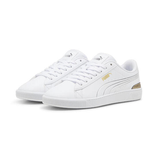 Sneakers en cuir Vikky v3 Femme PUMA White Gold Silver Metallic