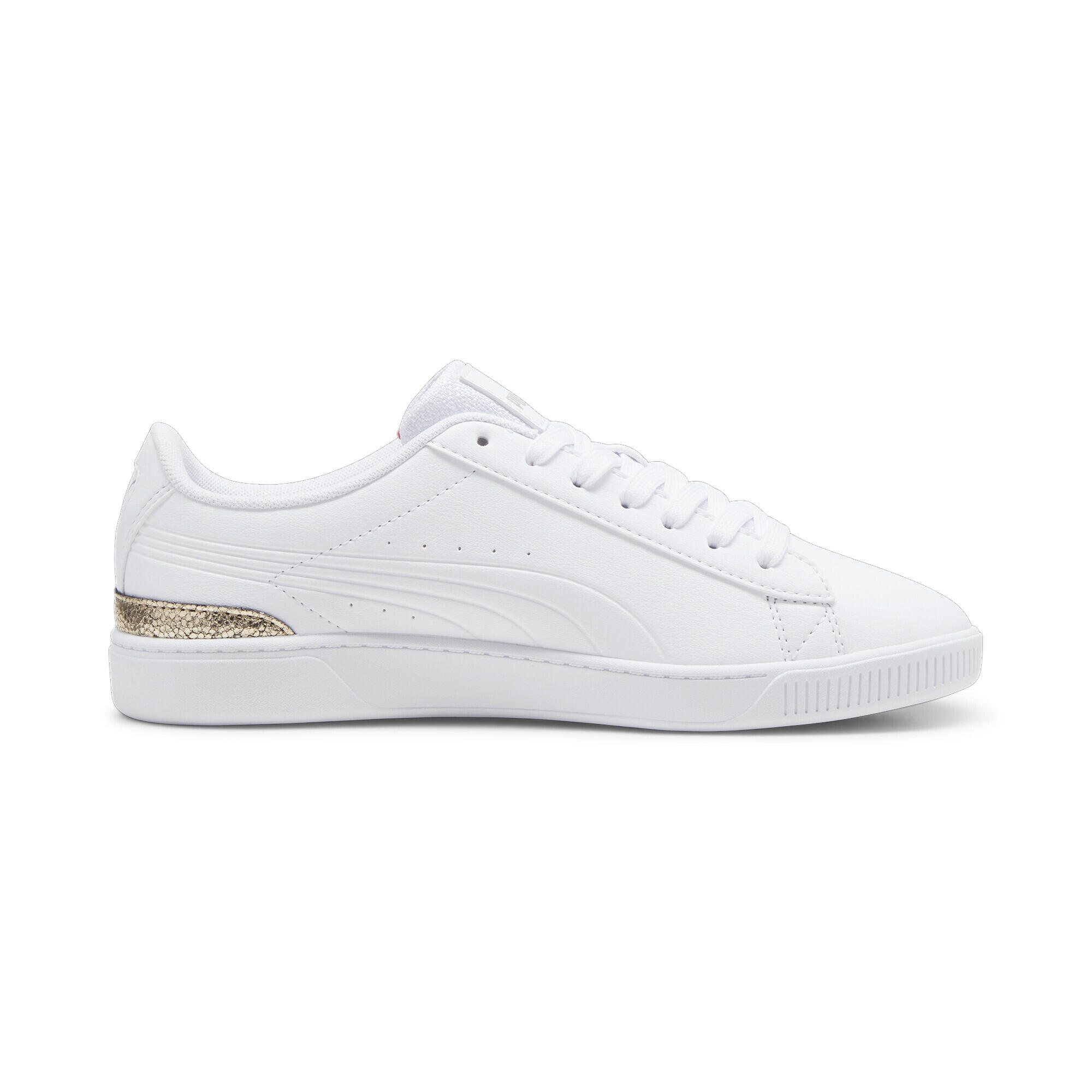 Vikky v3 Metallisch glänzende Sneakers Damen PUMA White Gold Silver Metallic 5/15