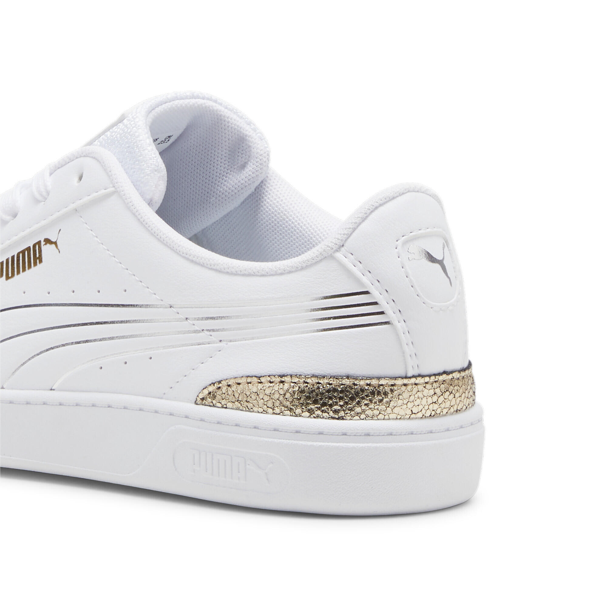 Sneakers en cuir Vikky v3 Femme PUMA White Gold Silver Metallic 2/7