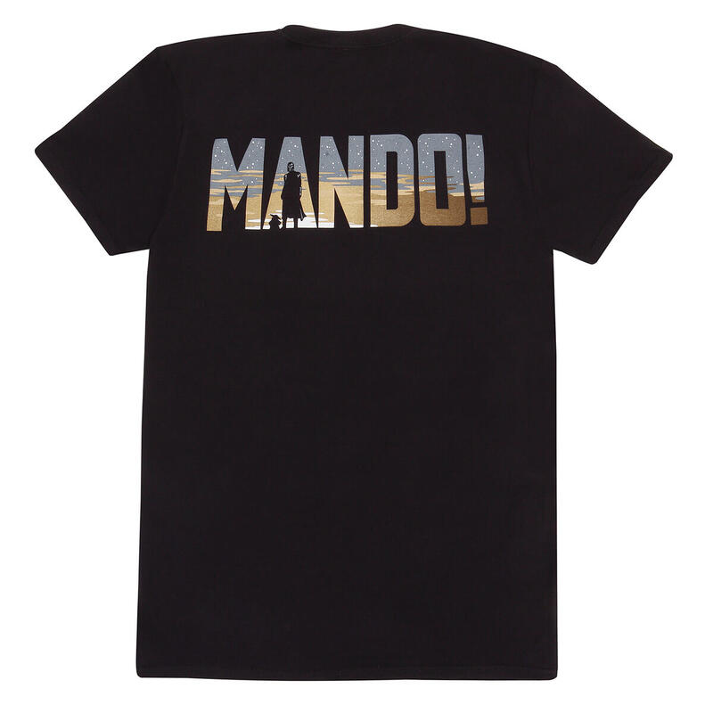 Camiseta de Manga Corta The Mandalorian Row of Helmets Negro