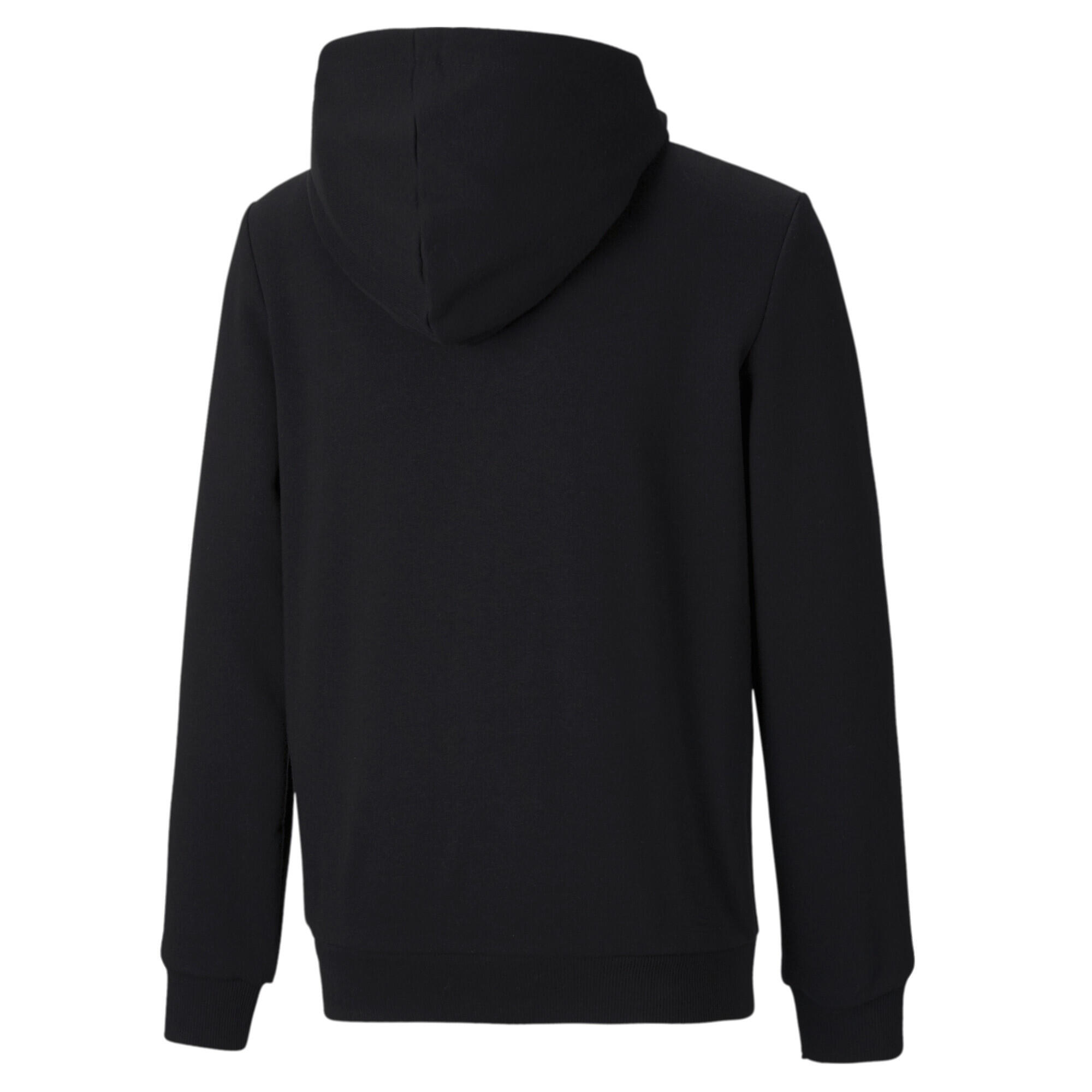 Felpa con cappuccio, zip integrale e logo grande Essentials Youth PUMA Black 2/5
