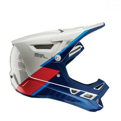 100% aircraft composite trigger full face helm white blue red