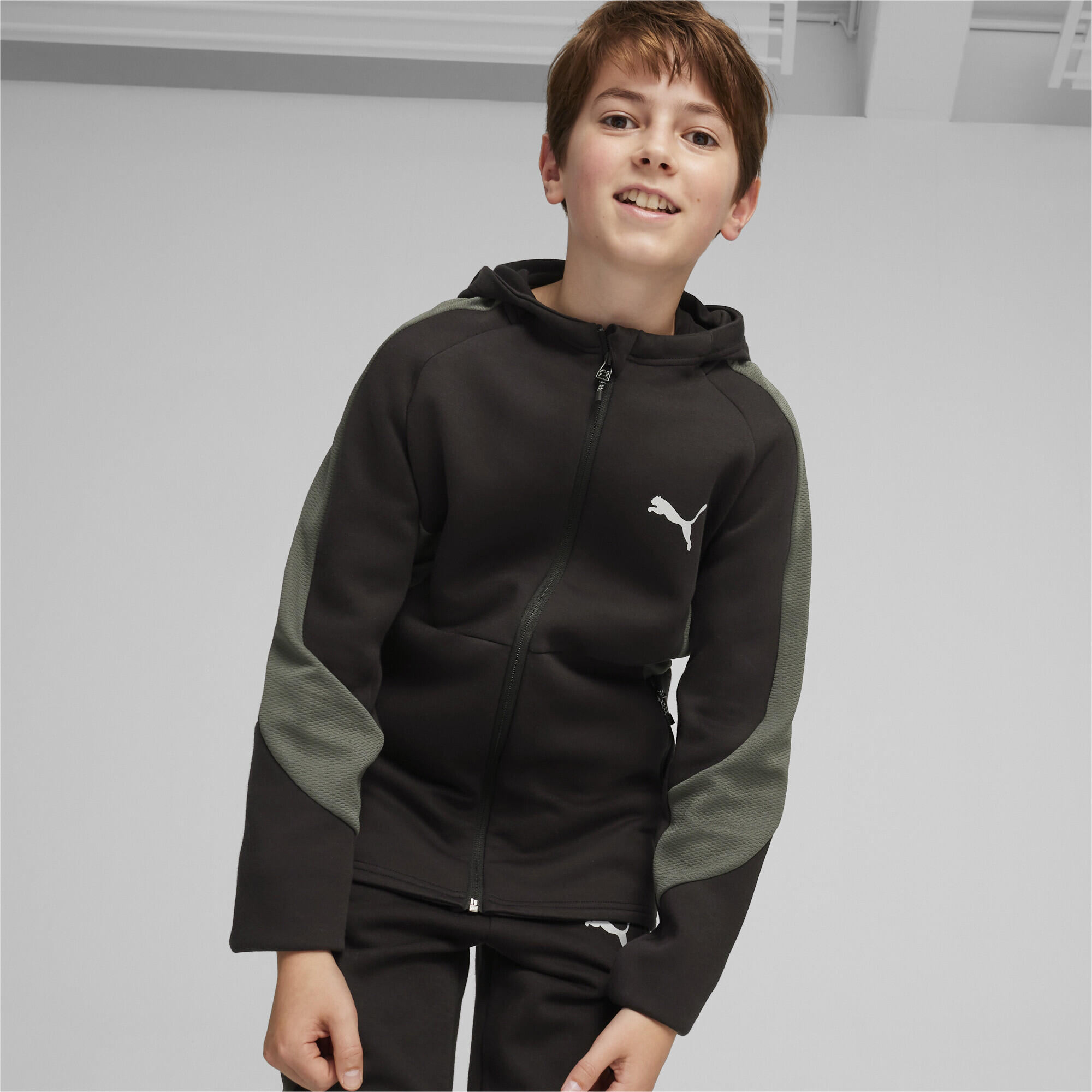 Sudadera con capucha y cremallera EVOSTRIPE Niño PUMA Black 2/5