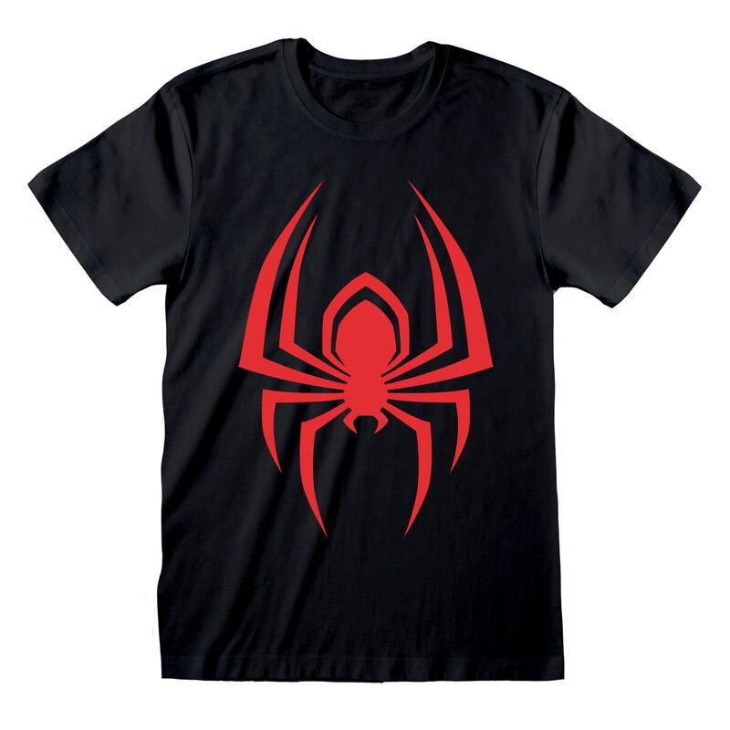 T-Shirt met Korte Mouwen Spider-Man Hanging Spider Zwart